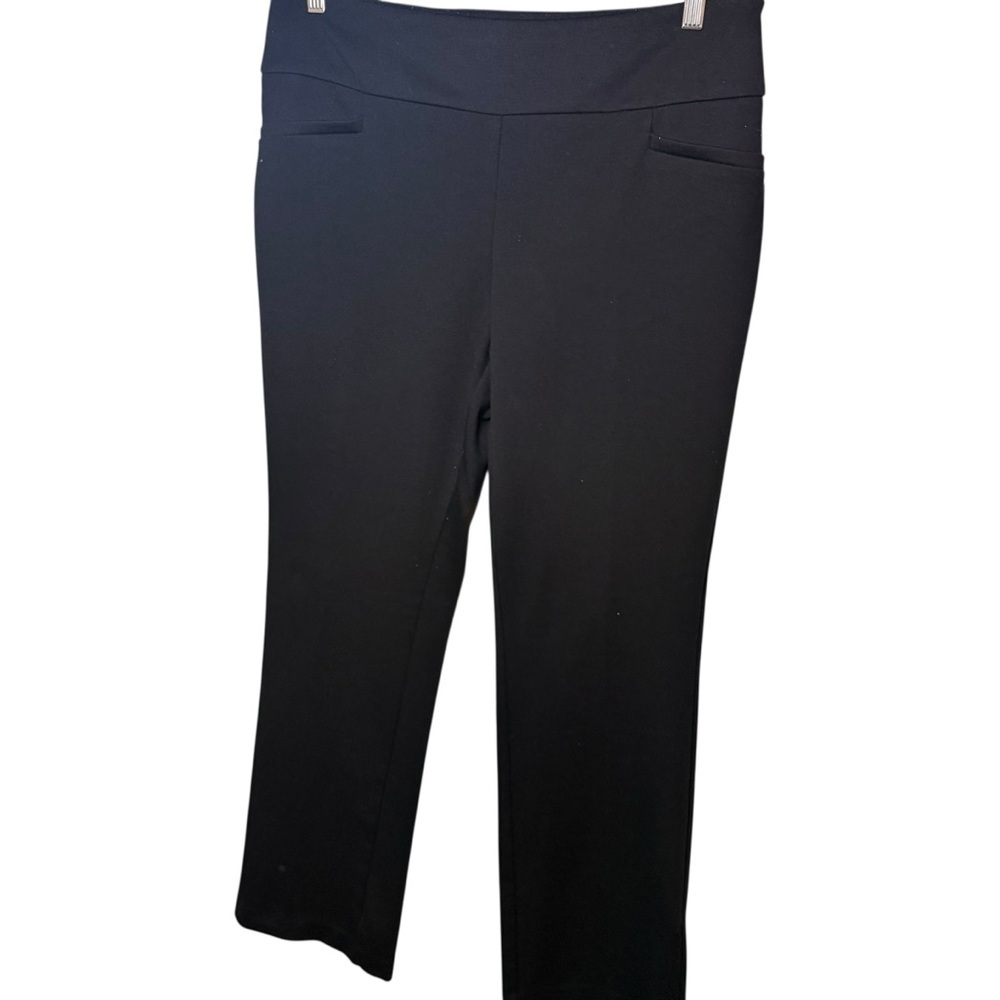 Elegant Knit Pull-On High Rise Black Straight Leg Pants | Sz L